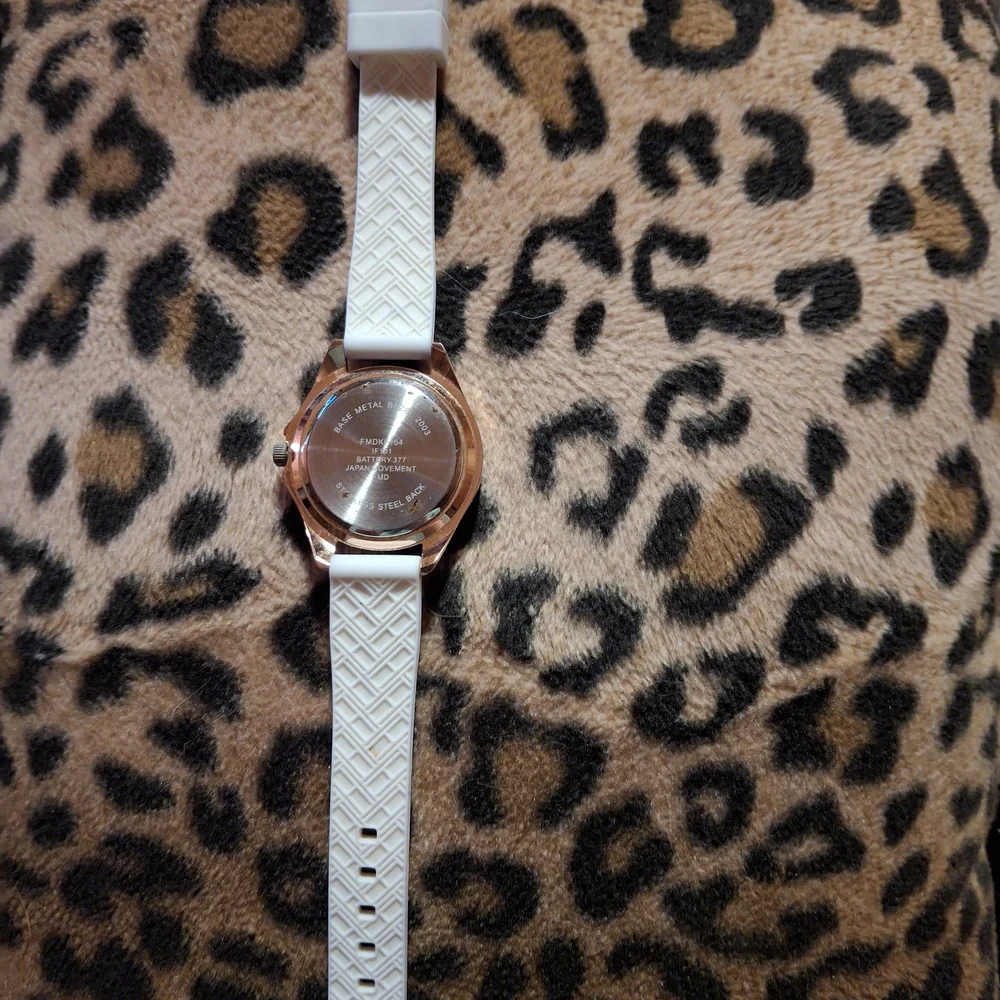 Rose Gold and White Wearable Watch